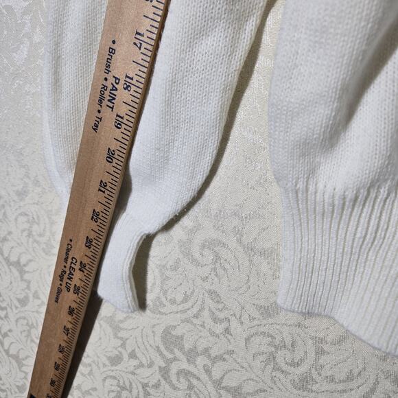 VTG Beaded TanJay Sweater sz L Ivory Off White Pearls Sequins - Picture 12 of 14